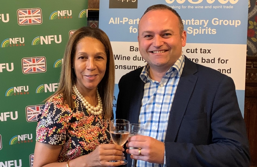 Helen with Neil Coyle at Wine Reception in Parliament