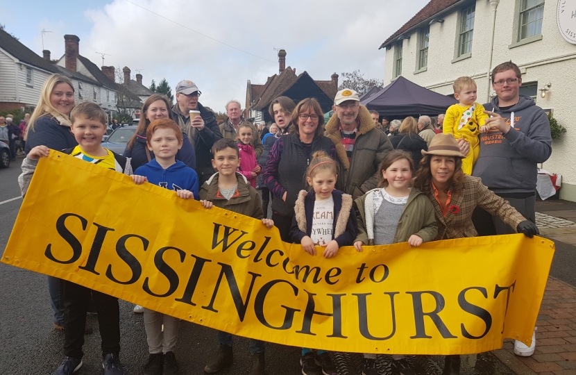 Helen with people from the Sissinghurst Community at a fundraising event in 2018