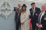 Helen with senior figures from the bowls club