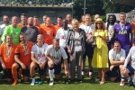 Helen with both teams after the match