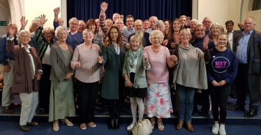 Helen with attendees at her public meeting in Laddingford in September 2018. 