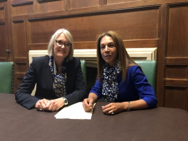 Helen discussing Broadband with Digital Minister Margot James MP