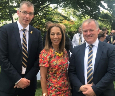 From L to R: Mark Tomkins (Headteacher), Helen Grant MP, Mark Rolfe (Chair of Governors)