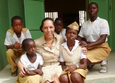 Helen visits a primary school in Abuja, Nigeria