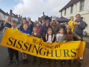 Helen with people from the Sissinghurst Community at a fundraising event in 2018